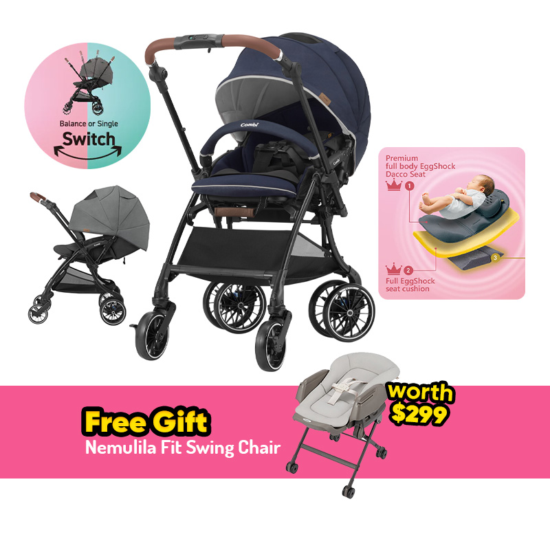 Combi Reversible Handle Stroller - Sugocal Switch + FREE GIFT